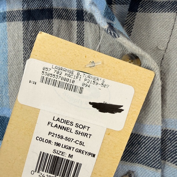 Stillwater Supply Co Shirt Womens Size Medium Blue Plaid Button Up Flannel NWT - Picture 3 of 7